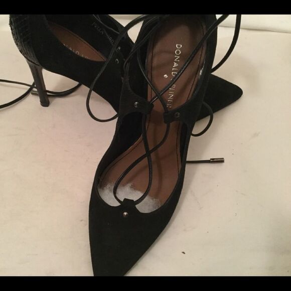 Donald J Pliner Lace Up Heels sz 9 Pella Black - Picture 4 of 13